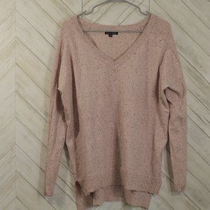 POOF New York brand pink and black V neck sweater Size M